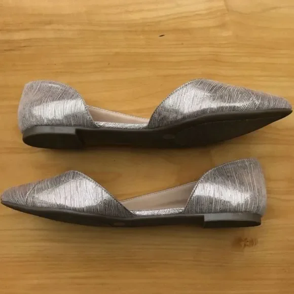 BCBG Paris Metallic D’Orsay Flats Sz 9.5 - Picture 6 of 8